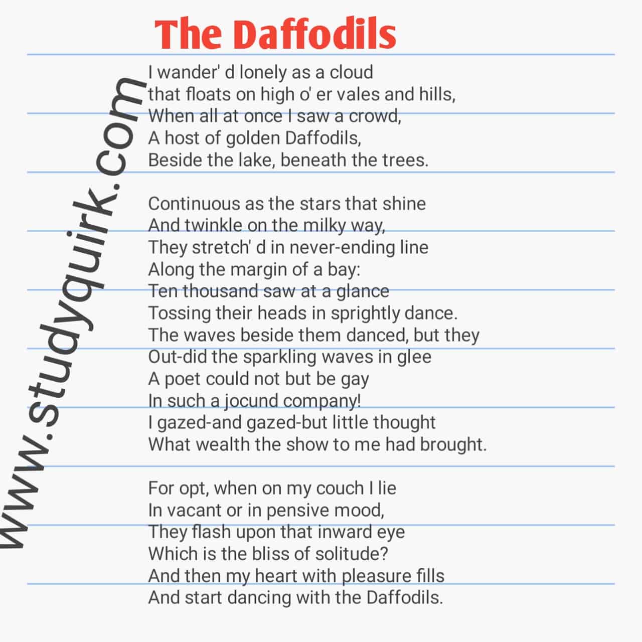 daffodils poem full
